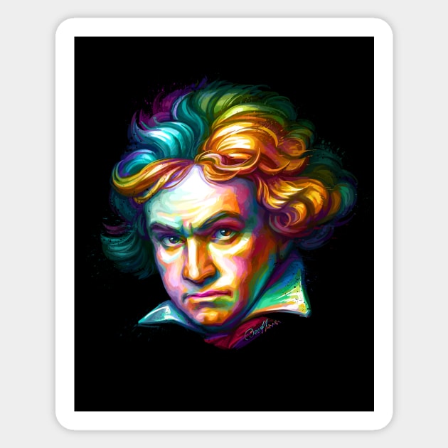 Ludwig van Beethoven Colorful Portrait Sticker by stonemask